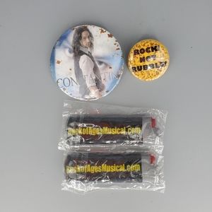 Rock Of Ages Broadway Pins and Props (Lot of 4)
